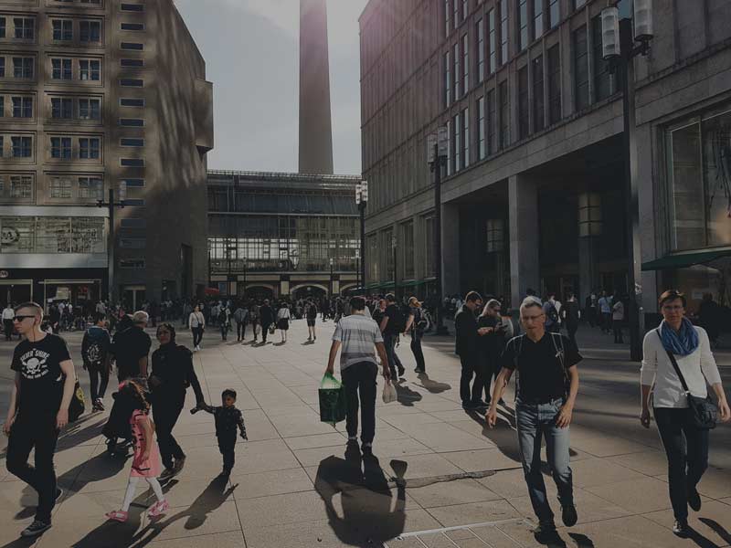 People walking in city